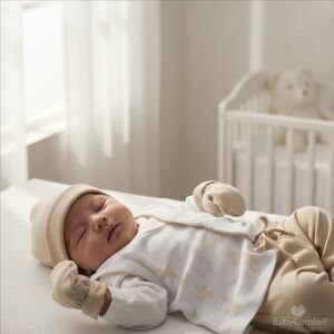 NEW 100% Cotton Baby Layette Gift Set 5pc Hypoallergenic 0-3 Months. Tan Brown🎁